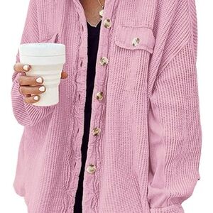 Pink Button-Up Women Thermal